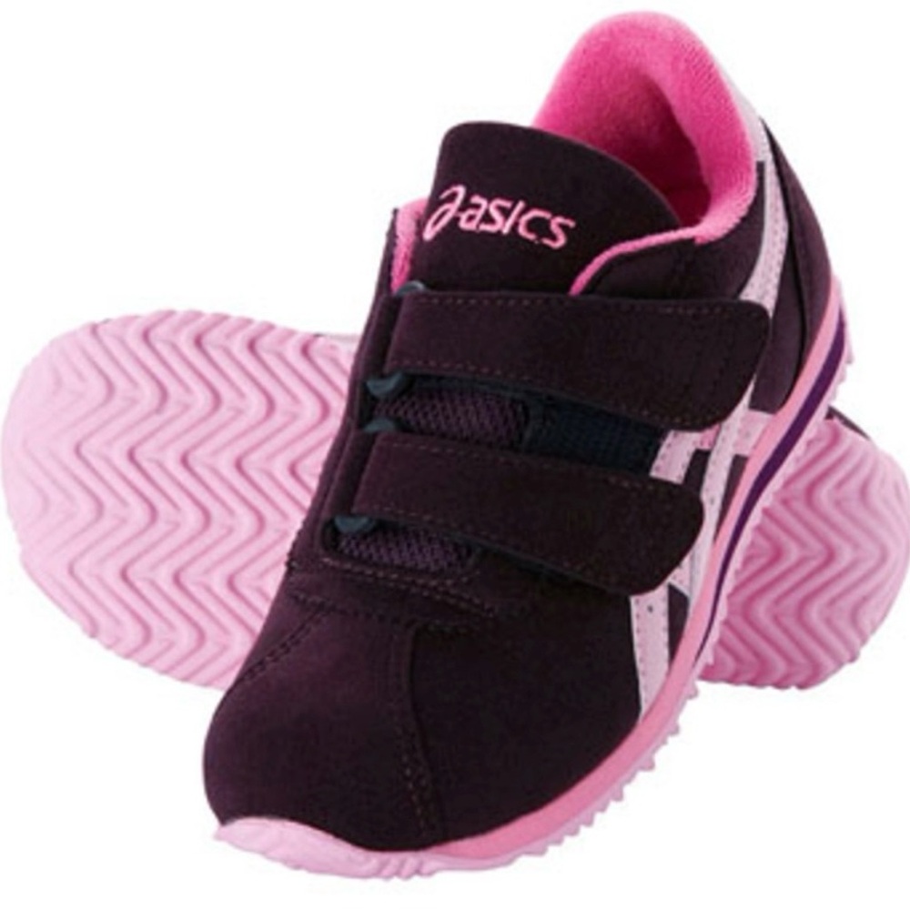 Asics Onitsuka Tiger Dark Brown/Pink Hook-loop Fasteners Sneakers Size 10